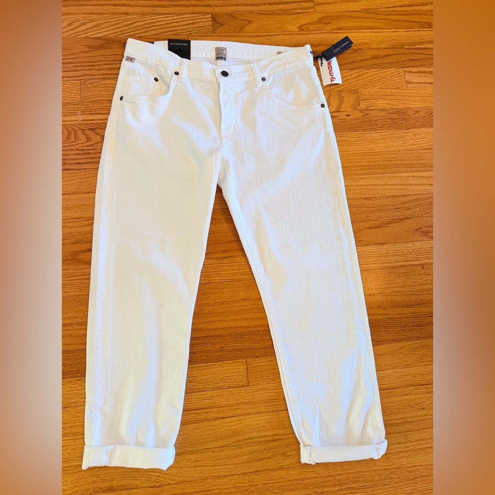 Citizens Of Humanity White Ankle Loose Fit Santorini Jeans